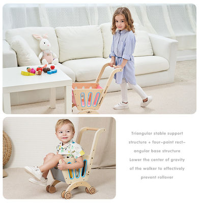 La doppia piattaforma Toy Shopping Trolley di legno dei bambini