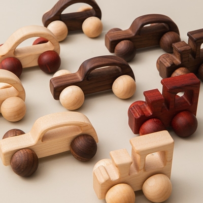 regalo Toy Beech Wood Car Educational Montess della noce nera dell'automobile di Toy Maple Car Mahogany Classic delle particelle elementari del bambino 9/Style