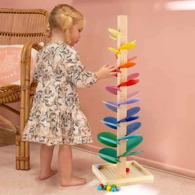 Montessori Toy Blocks Wooden Music Tree educativo con il legno di marmo di intelligenza dei bambini dei bambini del bambino del gioco della pista di funzionamento della palla