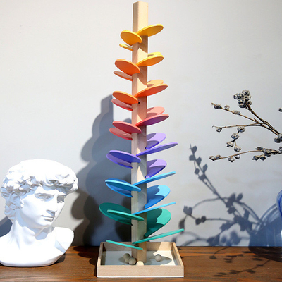 Montessori Toy Blocks Wooden Music Tree educativo con il legno di marmo di intelligenza dei bambini dei bambini del bambino del gioco della pista di funzionamento della palla