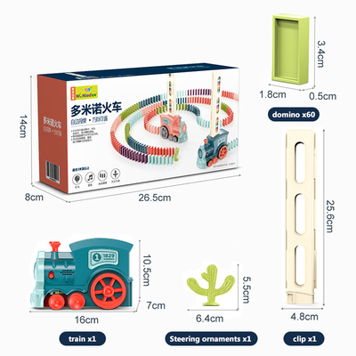 Blocchetti di legno elettrici DIY educativo situantesi automatico di domino dei bambini