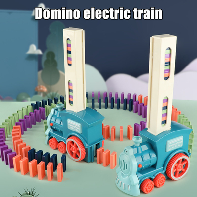 Blocchetti di legno elettrici DIY educativo situantesi automatico di domino dei bambini