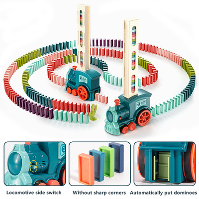 Blocchetti di legno elettrici DIY educativo situantesi automatico di domino dei bambini