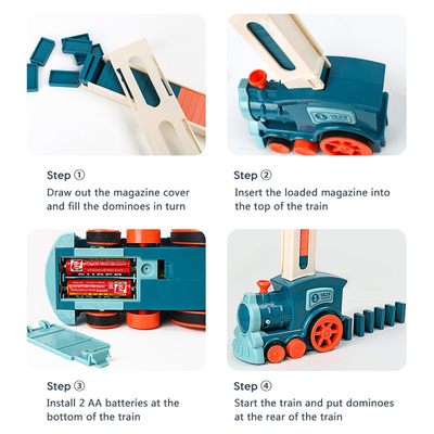 Blocchetti di legno elettrici DIY educativo situantesi automatico di domino dei bambini