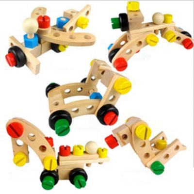 L'automobile Toy Solid Wood Assembly Intelligence dell'Assemblea dello smontaggio di intelligenza del beneficio dei bambini 30 pezzi avvita il giocattolo