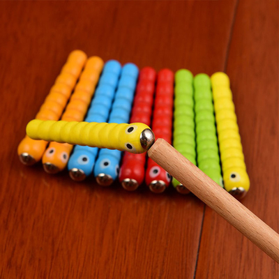 Giocattoli educativi di cattura di Montessori degli accessori di legno dei giocattoli dei vermi 1 del gioco 5 dell'insetto di legno