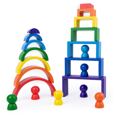 Particelle elementari di legno dell'arcobaleno di Montessori del bambino educative
