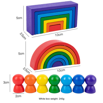 Particelle elementari di legno dell'arcobaleno di Montessori del bambino educative