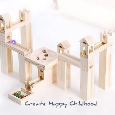 regalo educativo dei bambini dei giocattoli di pista 60pcs dell'Assemblea delle particelle elementari della palla dei bambini di marmo di legno di puzzle