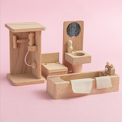 Mobilia di legno della Tabella della sala da pranzo della casa delle bambole per istruzione del regalo del bambino