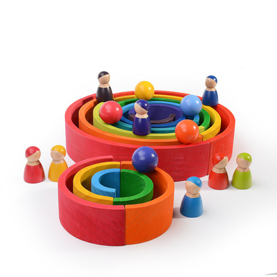 Particelle elementari di legno dell'arcobaleno dei giocattoli di DIY 3D grandi per i bambini dei bambini