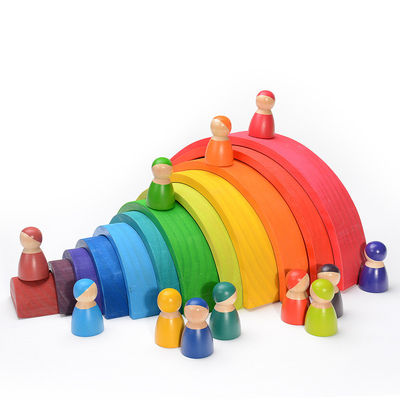 Particelle elementari di legno dell'arcobaleno dei giocattoli di DIY 3D grandi per i bambini dei bambini