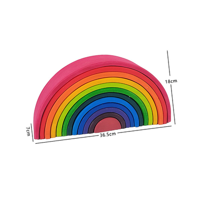 Particelle elementari di legno dell'arcobaleno dei giocattoli di DIY 3D grandi per i bambini dei bambini