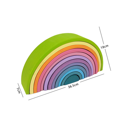 Particelle elementari di legno dell'arcobaleno dei giocattoli di DIY 3D grandi per i bambini dei bambini