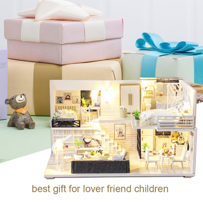 Mobilia miniatura di legno Kit For Children Birthday delle Camere di bambola di DIY