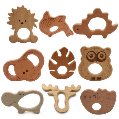 Forma animale di legno della tartaruga della balena della koala della tartaruga del commestibile di Teethers del bambino