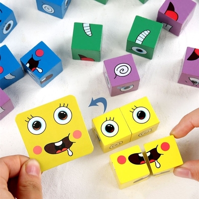 Giocattolo educativo d'apprendimento in anticipo della partita dei nuovi di Montessori di espressione di puzzle del fronte del cambiamento del cubo giocattoli delle particelle elementari per i bambini