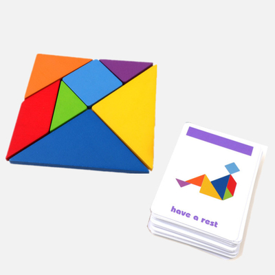 tangram variopinto Toy Kids Montessori Early Education del puzzle animale di legno del modello 3D che ordina i bambini dei giocattoli dei giochi