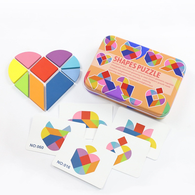 tangram variopinto Toy Kids Montessori Early Education del puzzle animale di legno del modello 3D che ordina i bambini dei giocattoli dei giochi