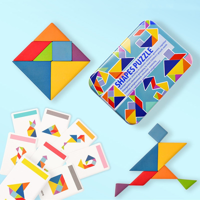 tangram variopinto Toy Kids Montessori Early Education del puzzle animale di legno del modello 3D che ordina i bambini dei giocattoli dei giochi