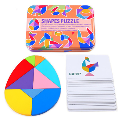 tangram variopinto Toy Kids Montessori Early Education del puzzle animale di legno del modello 3D che ordina i bambini dei giocattoli dei giochi