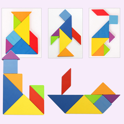 tangram variopinto Toy Kids Montessori Early Education del puzzle animale di legno del modello 3D che ordina i bambini dei giocattoli dei giochi