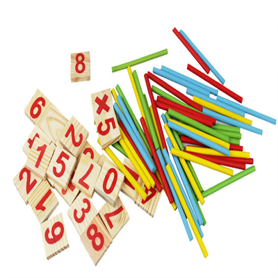 La figura blocca il conteggio dei giocattoli di legno di istruzione dei bastoni che costruiscono la scatola di legno matematica di Montessori del blocchetto di intelligenza