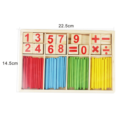 La figura blocca il conteggio dei giocattoli di legno di istruzione dei bastoni che costruiscono la scatola di legno matematica di Montessori del blocchetto di intelligenza