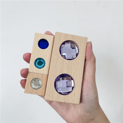 La grande via Gem Blocks Kids Transparent Windows di legno di colore blocca il bambino acrilico dei blocchetti dei cubi dei mattoni del gioco X che impila T