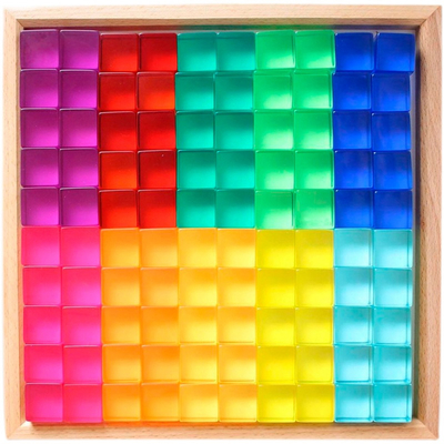 La grande via Gem Blocks Kids Transparent Windows di legno di colore blocca il bambino acrilico dei blocchetti dei cubi dei mattoni del gioco X che impila T