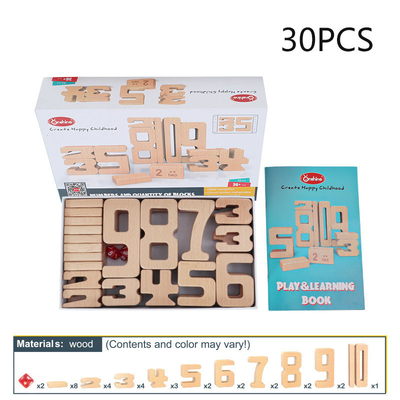 Il blocchetto di legno Jenga Toy Montessori Educational Natural Wood dell'equilibrio del bambino dei giocattoli di Digital di per la matematica delle particelle elementari di numero gioca le FO
