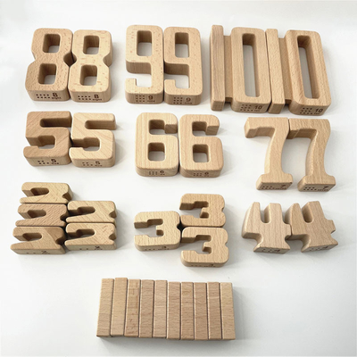 Il blocchetto di legno Jenga Toy Montessori Educational Natural Wood dell'equilibrio del bambino dei giocattoli di Digital di per la matematica delle particelle elementari di numero gioca le FO