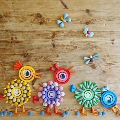 Parti sciolte Montessori variopinto dell'arcobaleno di legno per il bambino prescolare