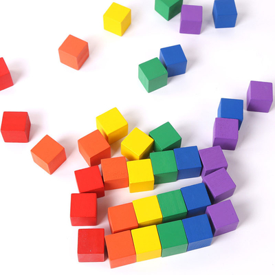 Particelle elementari di legno variopinte Toy Baby Color dei cubi e giocattoli educativi di legno di forma geometrica per Chil