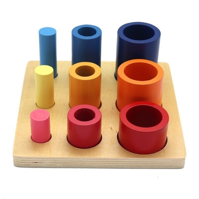 L'istruzione iniziale di legno che pensa il blocco rotondo sviluppa il giocattolo montato quadrato di coordinazione del bambino di intelligenza dei bambini
