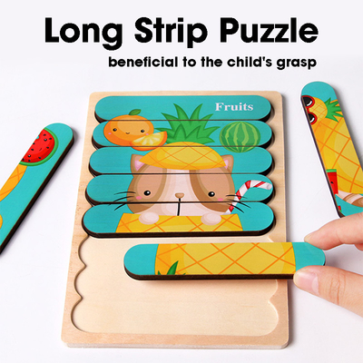 La doppia striscia parteggiata 3D imbarazza i giocattoli di Toy Wooden Montessori Materials Educational del bambino per i grandi mattoni che dei bambini i bambini imparano