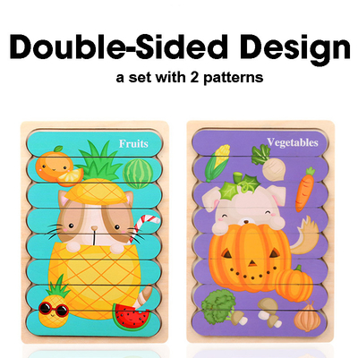 La doppia striscia parteggiata 3D imbarazza i giocattoli di Toy Wooden Montessori Materials Educational del bambino per i grandi mattoni che dei bambini i bambini imparano