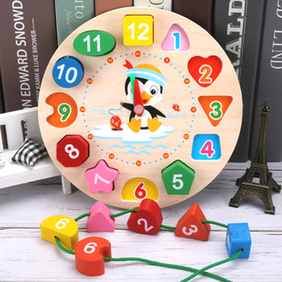 Le perle educative animali di Montessori dell'orologio in rilievo di legno variopinto di Digital imbarazza gli aggeggi che abbinano l'orologio Toy Kid