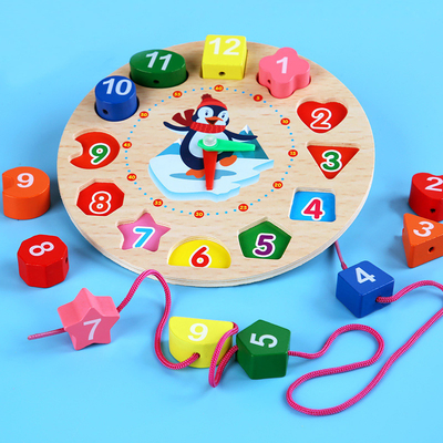 Le perle educative animali di Montessori dell'orologio in rilievo di legno variopinto di Digital imbarazza gli aggeggi che abbinano l'orologio Toy Kid