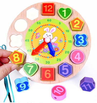 Le perle educative animali di Montessori dell'orologio in rilievo di legno variopinto di Digital imbarazza gli aggeggi che abbinano l'orologio Toy Kid