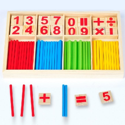 La figura blocca il conteggio del regalo educativo dei bambini di Montessori dei giocattoli di legno