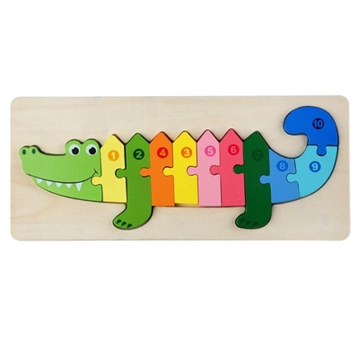I giocattoli di legno di puzzle del blocchetto di Montessori 3D ispessiscono il puzzle di legno presto che impara