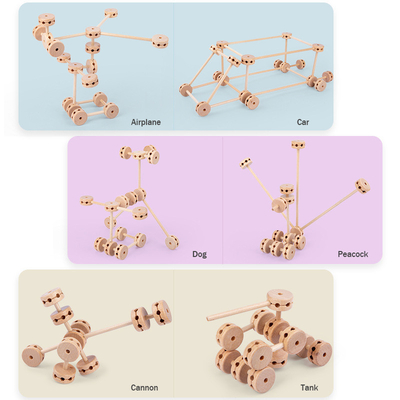 3D costruiscono le particelle elementari di legno forti Toy Creative DIY per i bambini