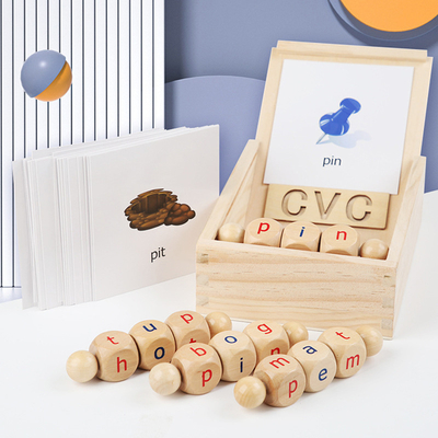 La lettura di legno di Montessori blocca l'apprendimento di filatura girante dell'alfabeto della lettera
