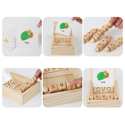La lettura di legno di Montessori blocca l'apprendimento di filatura girante dell'alfabeto della lettera