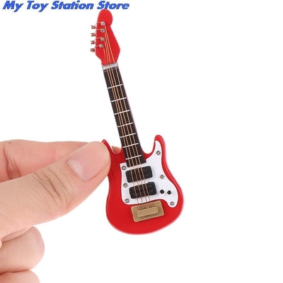 Chitarra elettrica miniatura di musica della casa delle bambole di 1:12 per i bambini Toy House Decor musicale