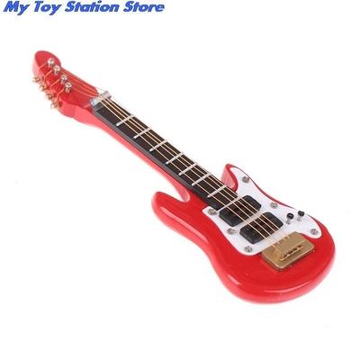Chitarra elettrica miniatura di musica della casa delle bambole di 1:12 per i bambini Toy House Decor musicale