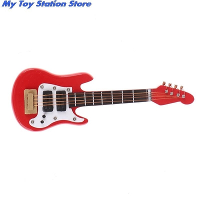 Chitarra elettrica miniatura di musica della casa delle bambole di 1:12 per i bambini Toy House Decor musicale