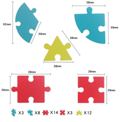Particella elementare creativa di legno 1Set DIY 3D del puzzle dei bambini educativa