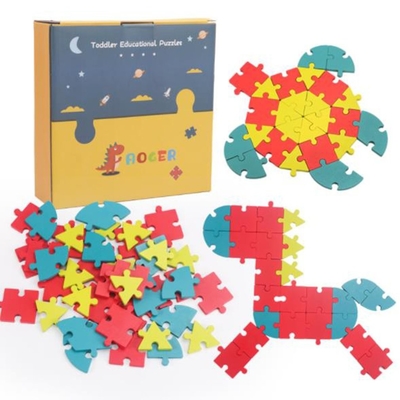 Particella elementare creativa di legno 1Set DIY 3D del puzzle dei bambini educativa